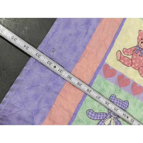 Teddy Bear, Baby Blanket, Colorful Bears, Purple Edges, Nursery, ~ 250809-WH 462 - Picture 5 of 5